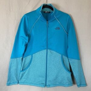 The North Face Womens Medium Cinder 100 Full‎ Zip Teal Long Sleeved Jacket